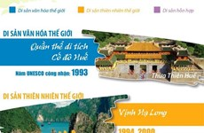 [Infographics] Chín di sản văn hóa và thiên nhiên thế giới ở Việt Nam
