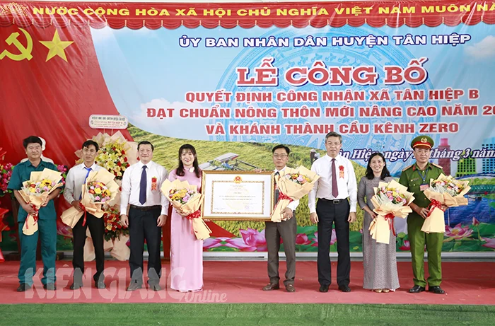 Tân Hiệp B, xã đầu tiên của huyện Tân Hiệp được công nhận xã nông thôn mới nâng cao