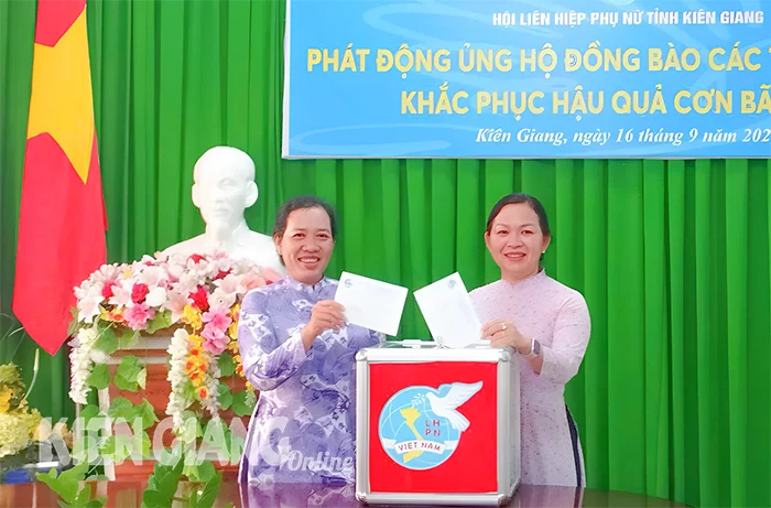 Phụ nữ Kiên Giang phát động ủng hộ đồng bào bị thiệt hại do bão số 3