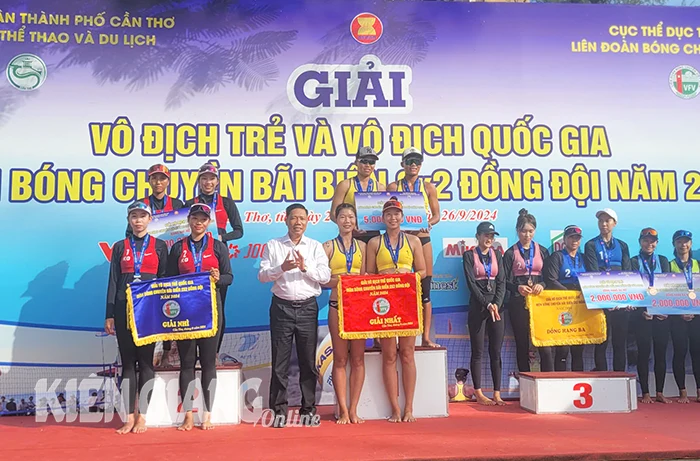 Kiên Giang đoạt huy chương bạc giải vô địch trẻ bóng chuyền bãi biển 2x2 đồng đội quốc gia