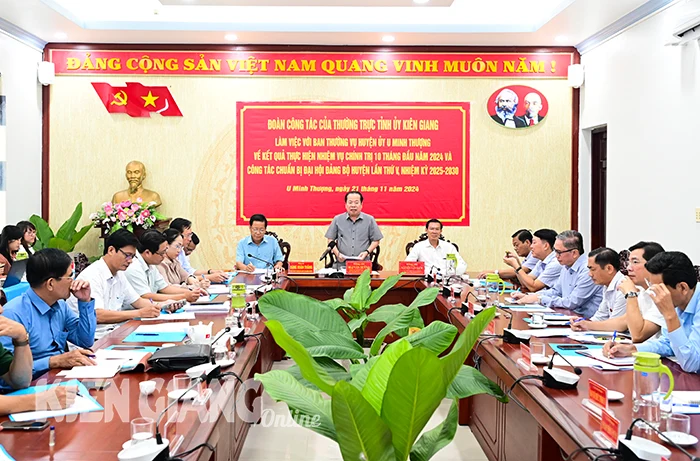 Tập trung lãnh đạo phát triển huyện U Minh Thượng tương xứng với tiềm năng và lợi thế